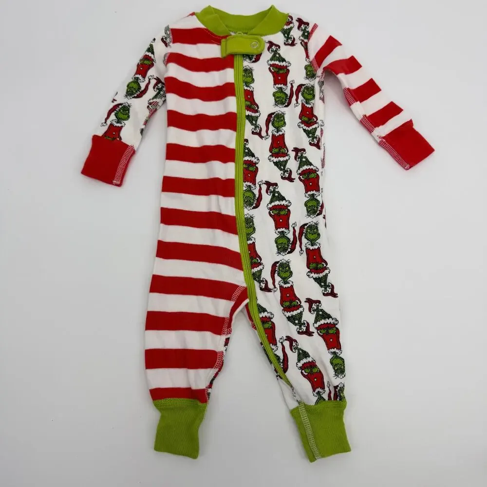 Hanna Andersson Dr. Seuss Grinch Sleeper 100% Organic Cotton 3-6 Months